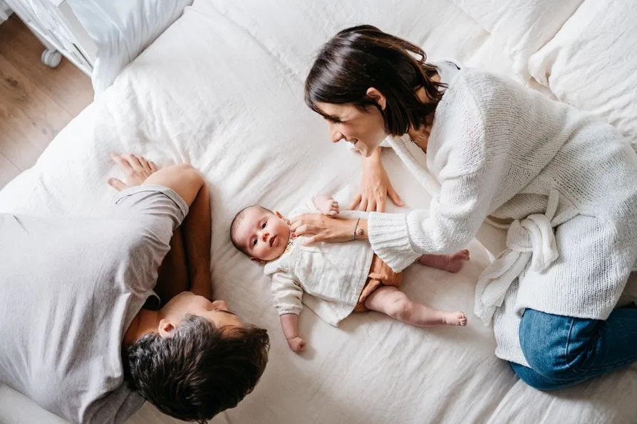 Dad mom and baby